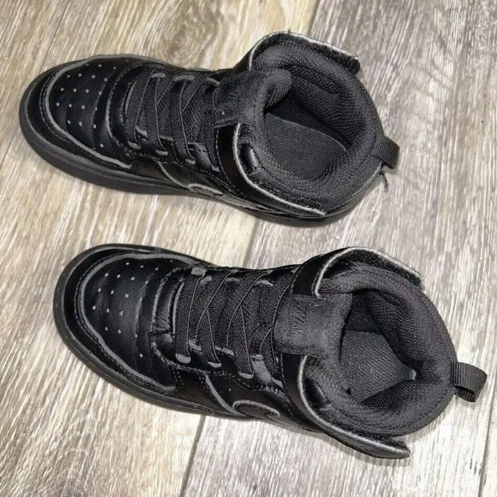 Nike Court Borough Mid 2 Toddler Youth Size 10C Black CD7784-001 Sneaker Shoes